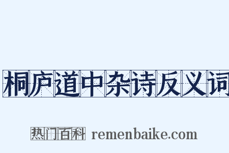 桐庐道中杂诗反义词是什么意思的图片